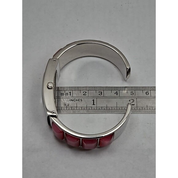 Avon Pink Bangle Bracelet Quartz Watch Rectangle Dial Japan Movement New Battery - Picture 12 of 16